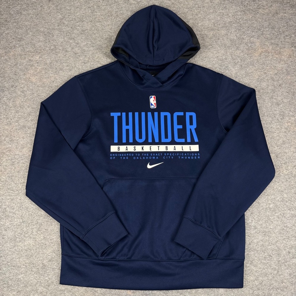 Nike Dri Fit Oklahoma City Thunder OKC Hoodie Team Issued Blue Mens Small S